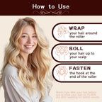 Heatless Hair Curler Velvet, Heatless Curls Overnight Hair Curlers to Sleep In, Overnight Rods Heatless Curls for Short Long Hair All Hair Types Styling Tools-4Pcs Brown
